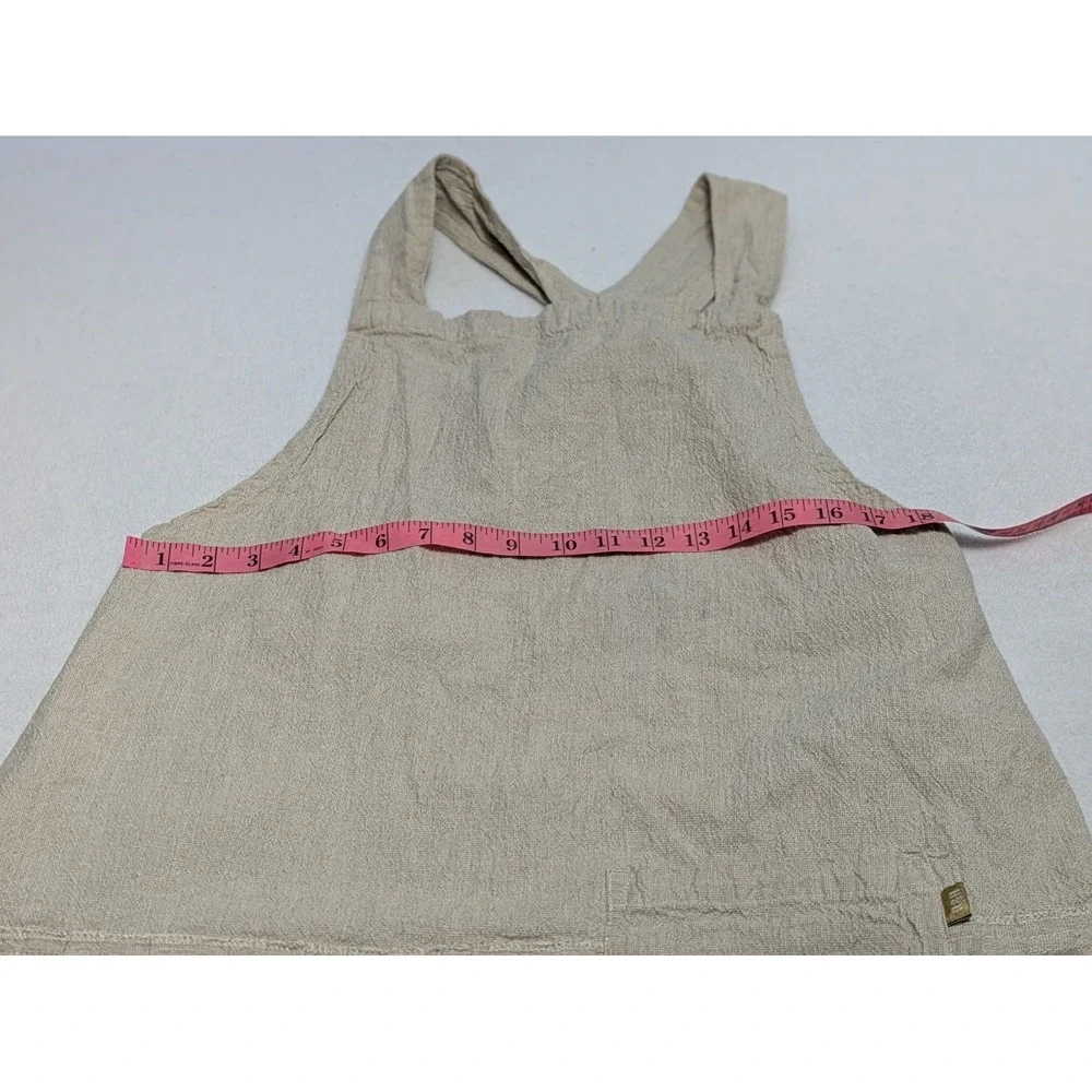 RAINE & HUMBLE Pinafore Apron Brown Taupe Tan Beige Cross Back Modest Baking